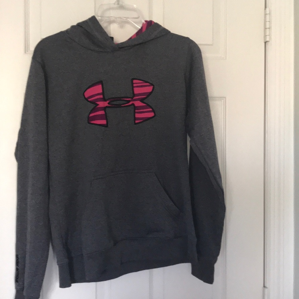 Under Armour gray and pink hoodie size medium